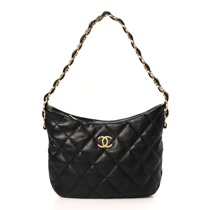 Chanel Lambskin Quilted CC Links Hobo Black 1 of 9