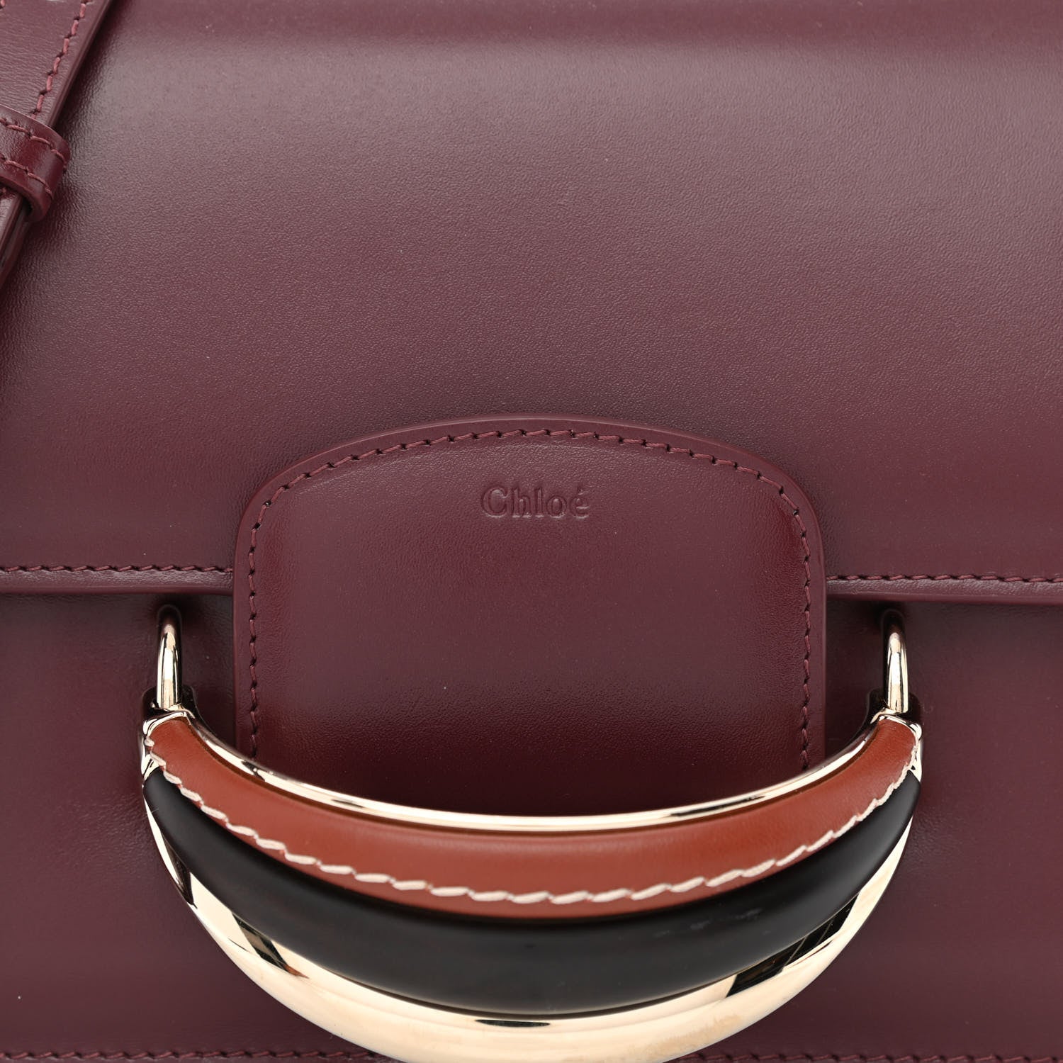 Chloe Calfskin Kattie Shoulder Bag Burgundy 7 of 9