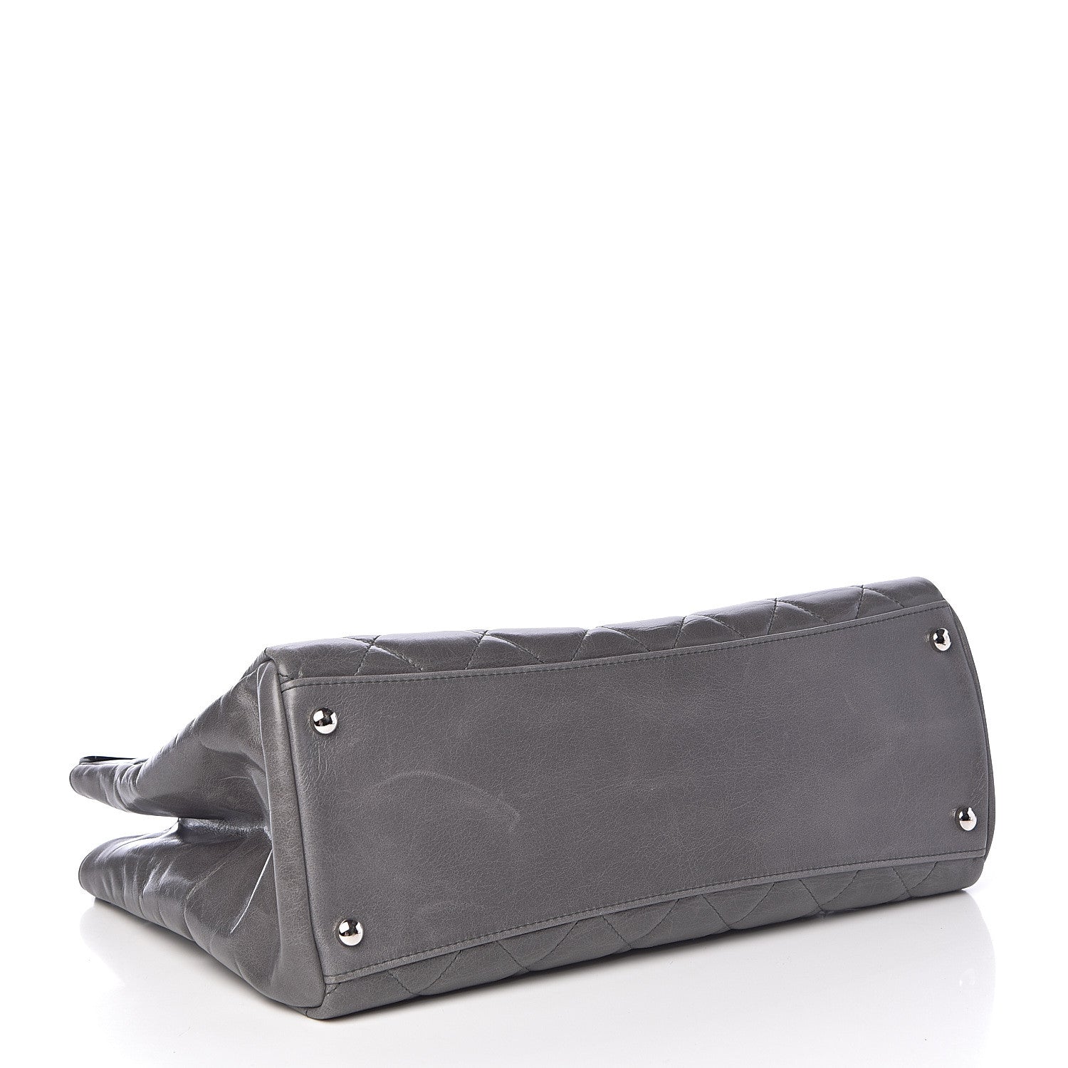 Chanel Glazed Calfskin Quilted Small CC Delivery Tote Grey 4 of 11