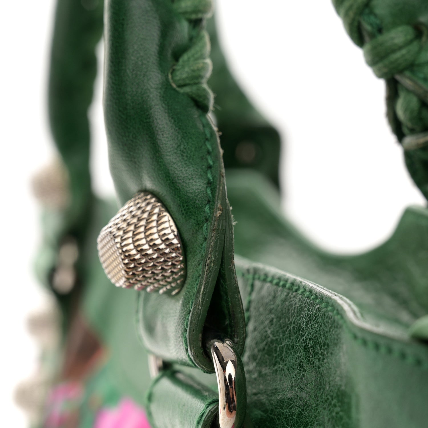 Balenciaga Chevre Satin Giant City Green Floral 14 of 15