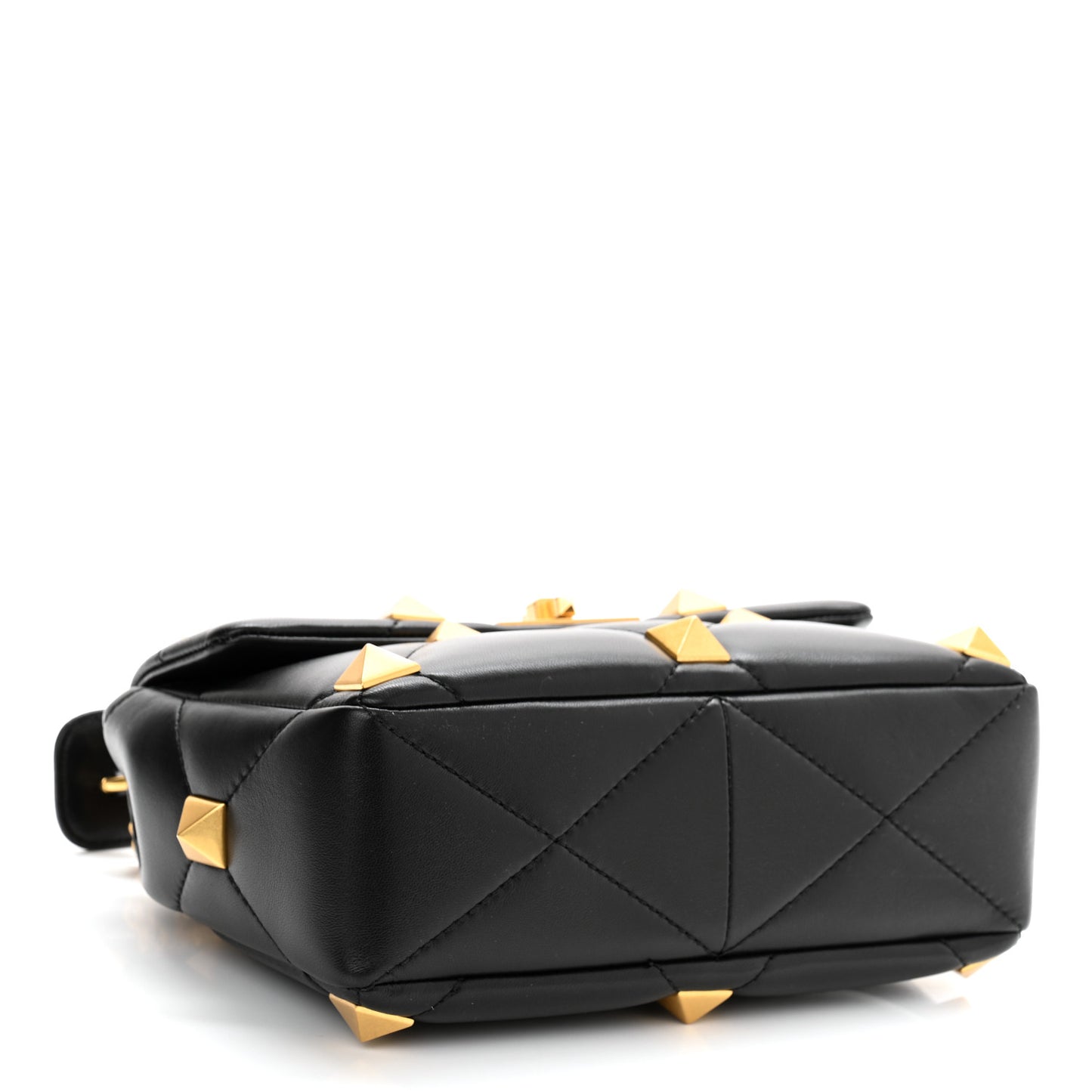 Nappa Medium Roman Stud Shoulder Bag Black