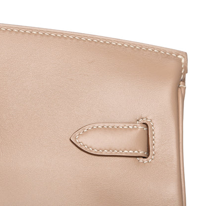 Hermes Tadelakt Guilloche Birkin 35 Argile 12 of 27