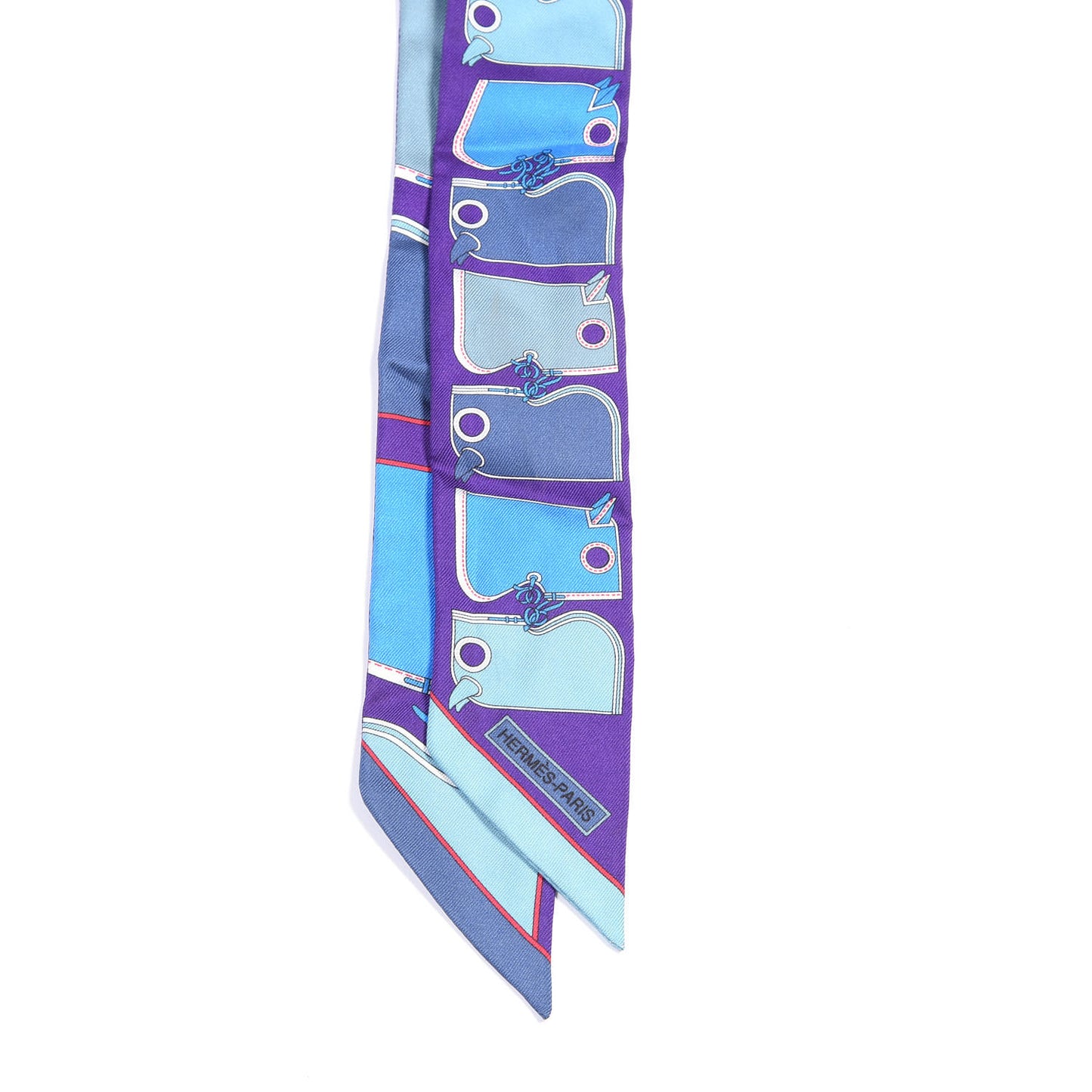 Silk Camails Twilly Scarf Violet Azure Celado