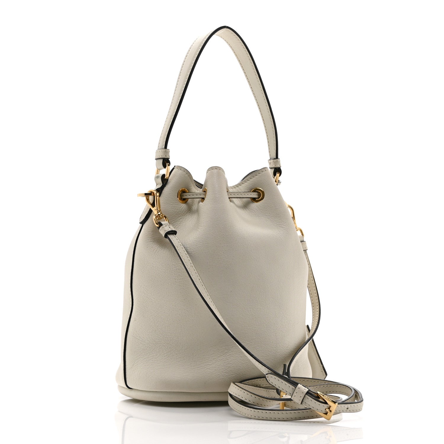 Prada Nappa Mini Re-Edition 1978 Bucket Bag  White 3 of 11