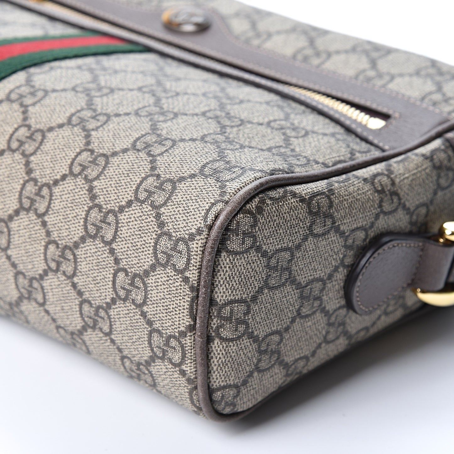 GG Supreme Monogram Web Small Ophidia Shoulder Bag Brown
