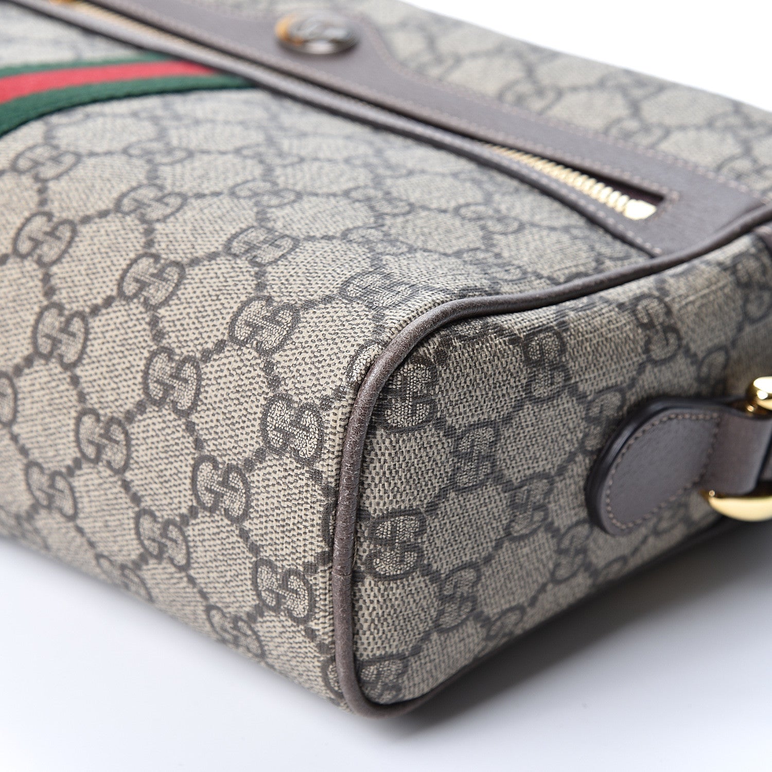 Gucci GG Supreme Monogram Web Small Ophidia Shoulder Bag Brown 9 of 9