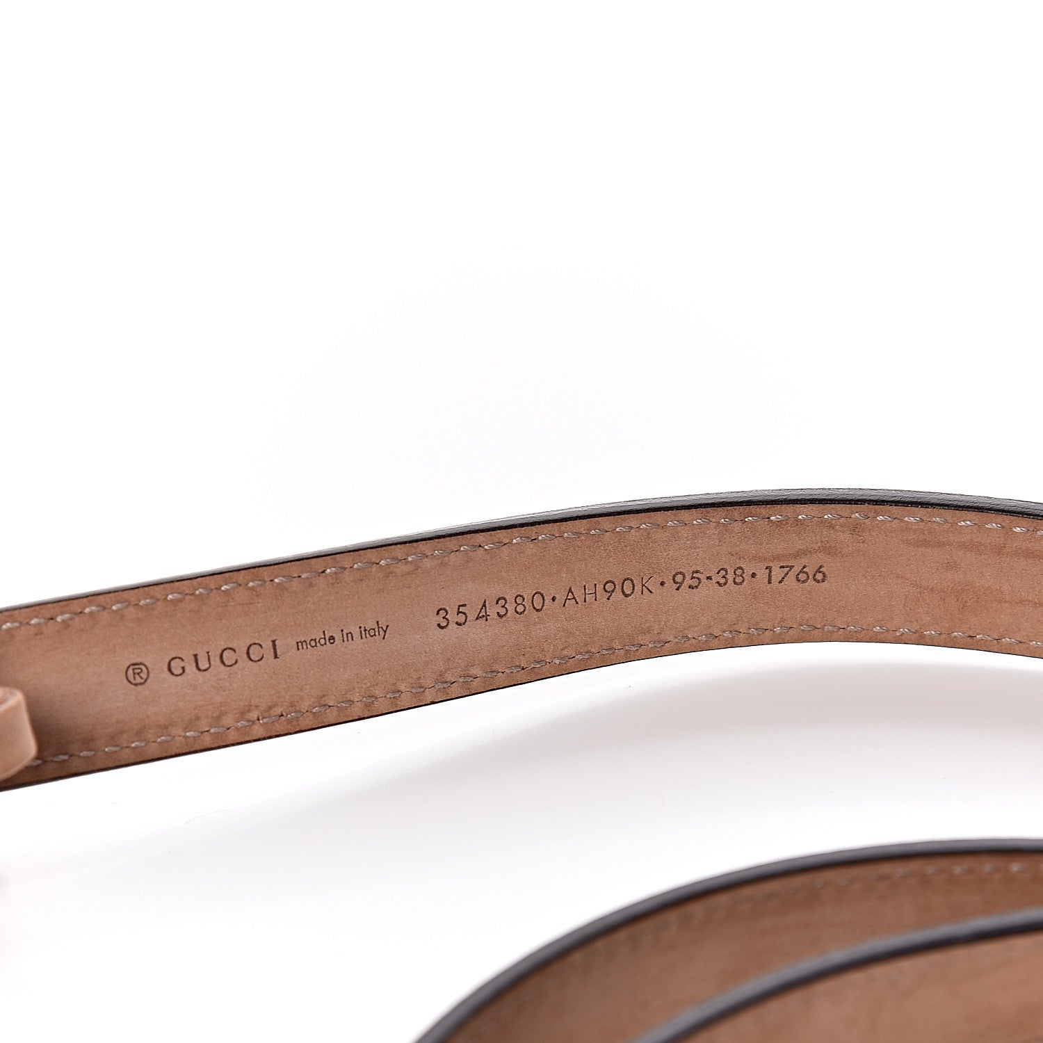 Gucci Calfskin Crystal Interlocking G Belt 95 38 Golden Beige 6 of 9