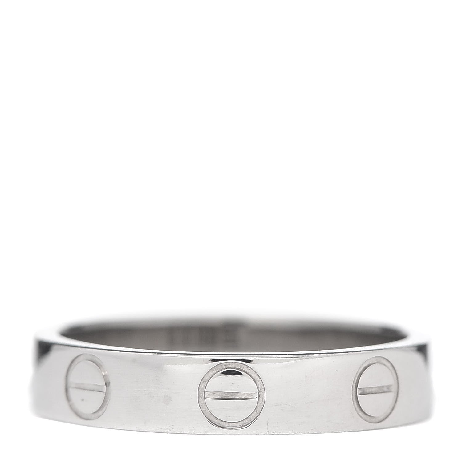 Cartier 18K White Gold 3.5mm LOVE Wedding Band Ring 48 4.5 3 of 4