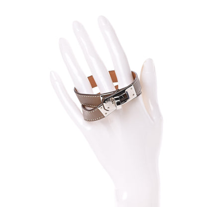 Hermes Tadelakt Kelly Double Tour Bracelet S Etoupe 2 of 6