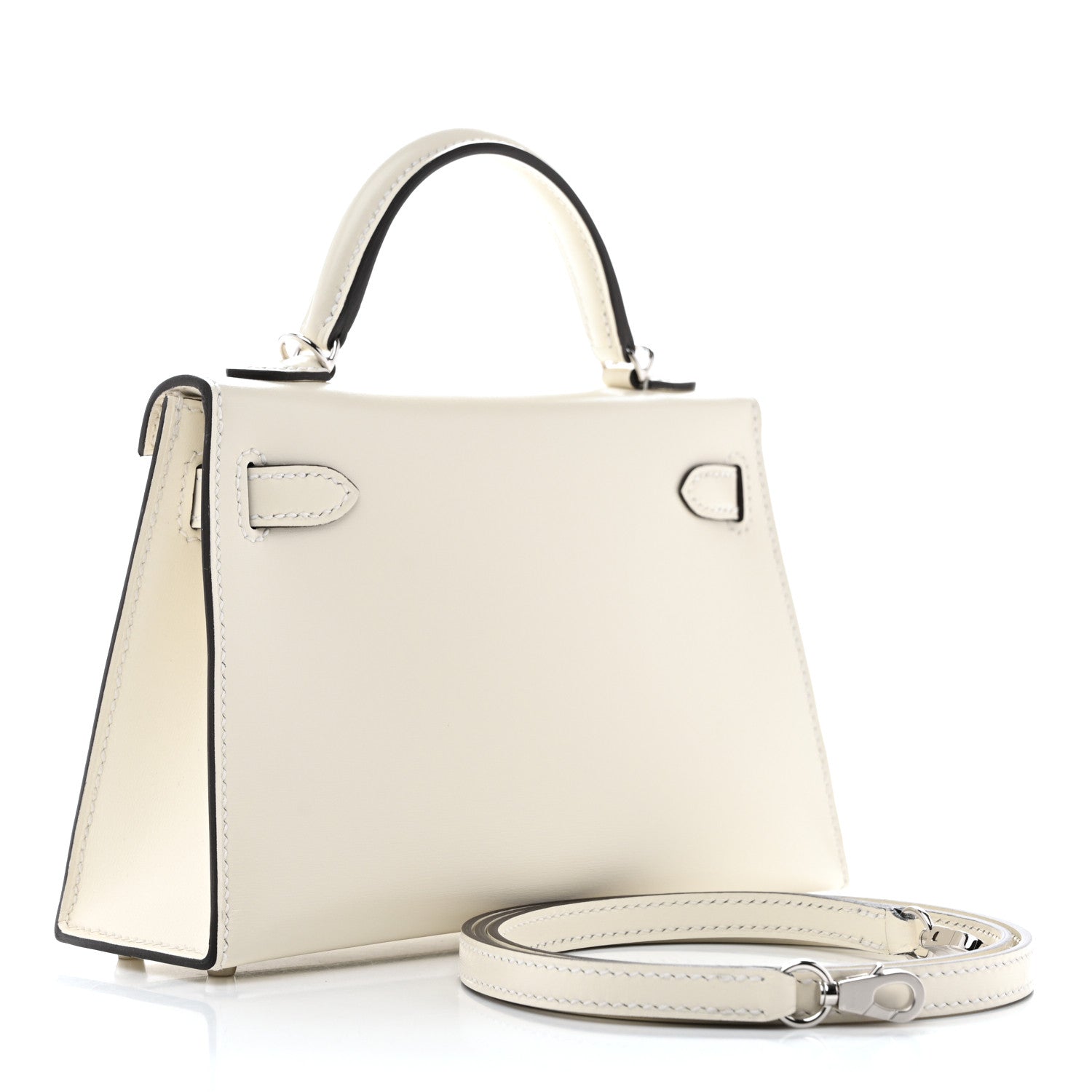 Hermes Box Studded Clouté Mini Kelly Sellier 20 Cream 2 of 9