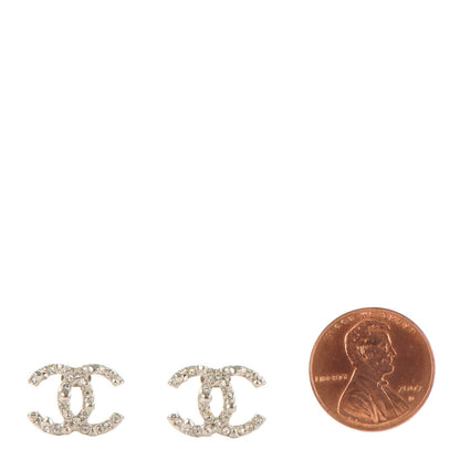 Chanel Crystal CC Earrings Silver 2 of 5