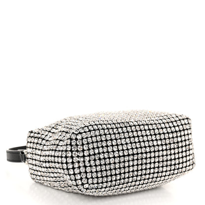 Alexander Wang Mesh Crystal Rhinestone Mini Heiress Pouch Black Silver 4 of 10