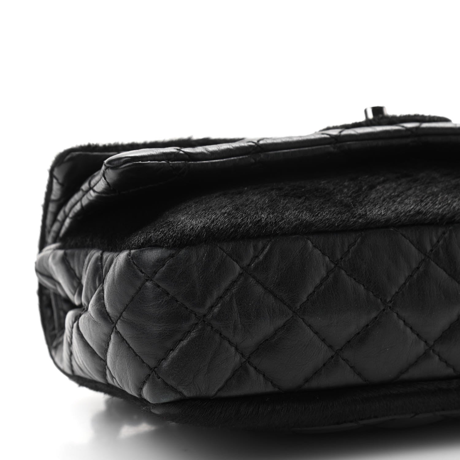 Chanel Aged Calfskin Miss Pony Fur Medium Flap Black 4 of 10