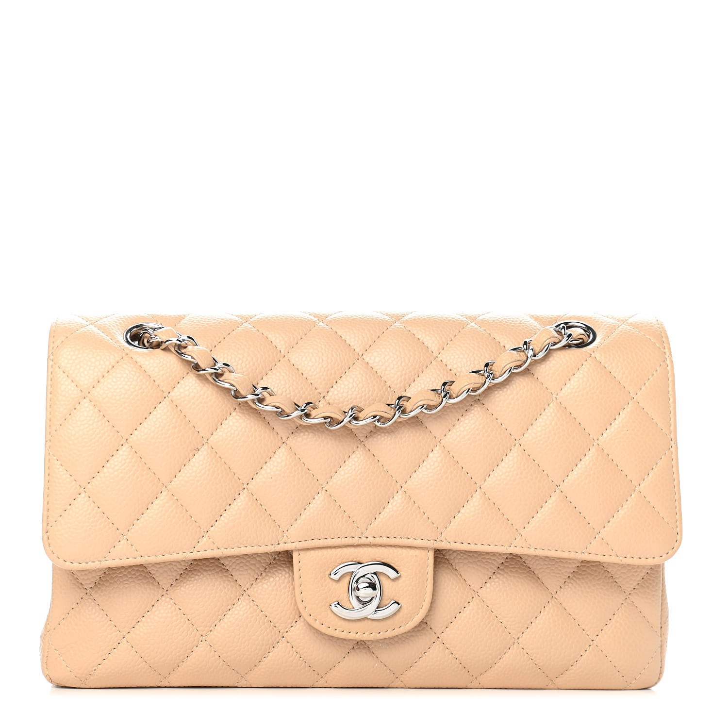 Chanel Caviar Quilted Medium Double Flap Beige 1 of 9