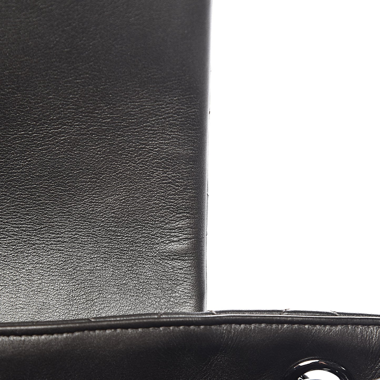 Metallic Calfskin Quilted Flap Tote Dark Silver
