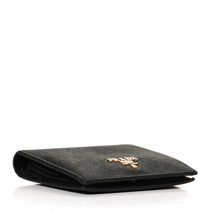 Prada Saffiano Metal Bi-Fold Wallet Black 4 of 9