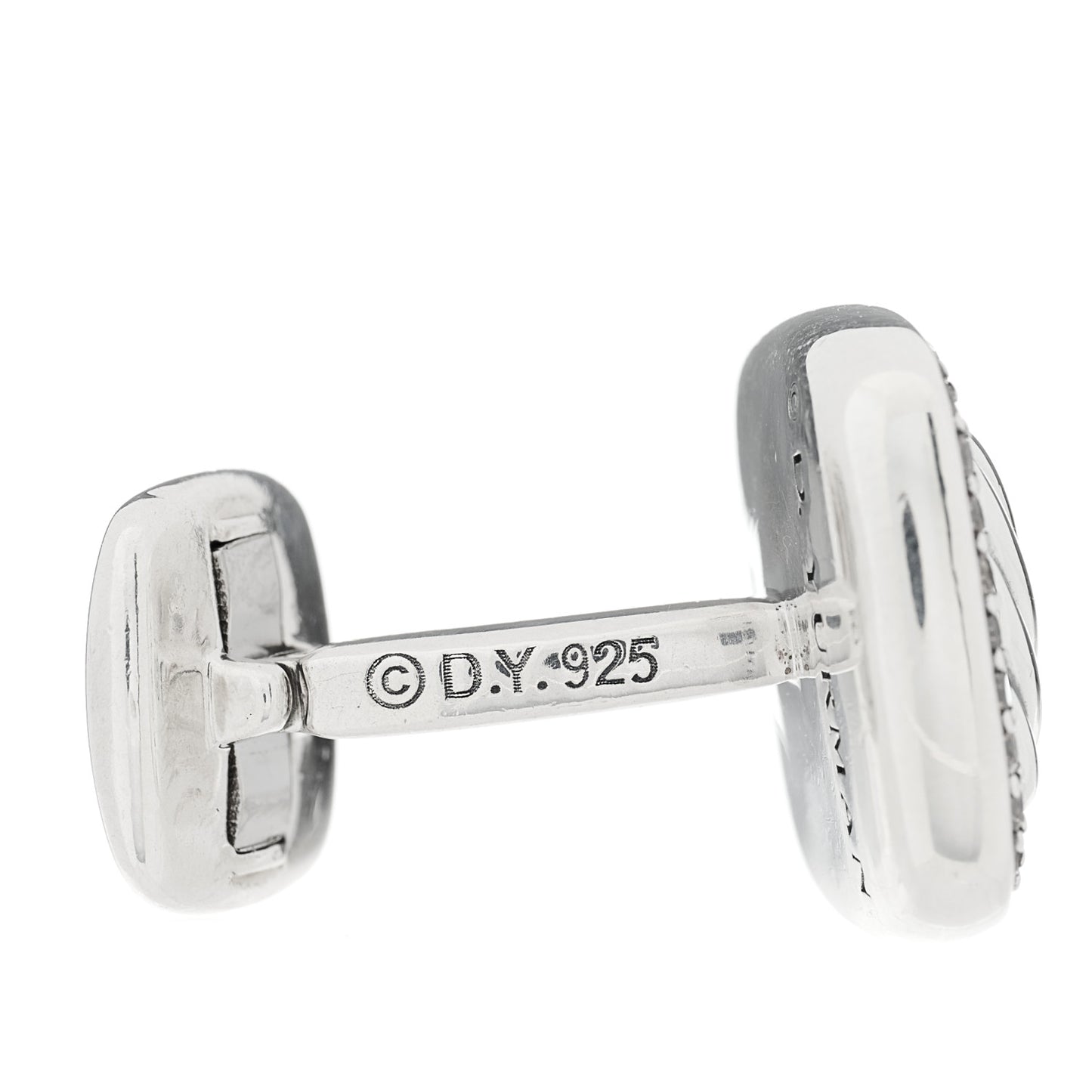 Sterling Silver Cognac Diamond Cable Cufflinks