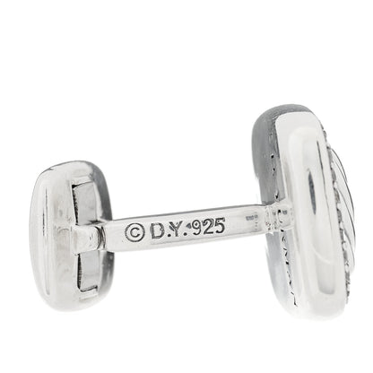 David Yurman Sterling Silver Cognac Diamond Cable Cufflinks 5 of 5
