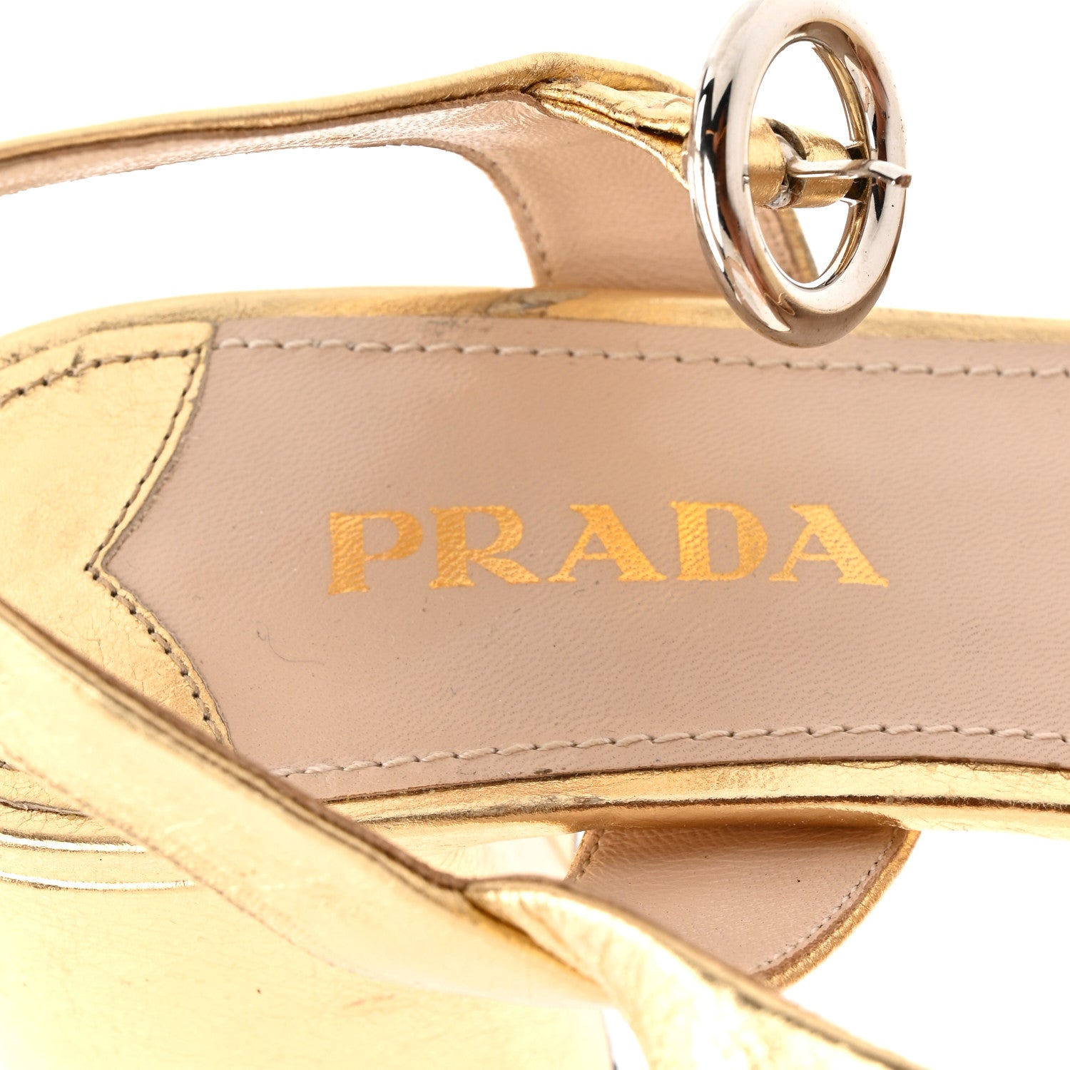 Prada Metallic Calfskin Slingback Pumps 38 Gold 1812388 – FASHIONPHILE