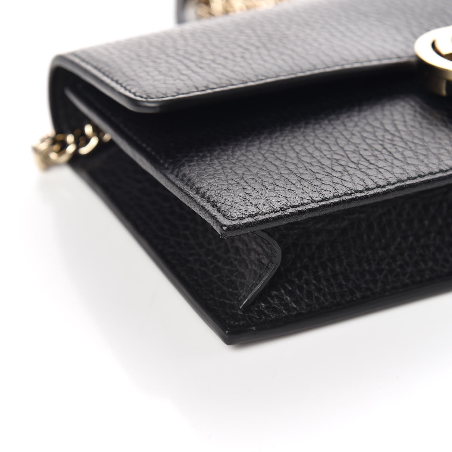 Gucci Dollar Calfskin Interlocking G Chain Wallet Black 8 of 10