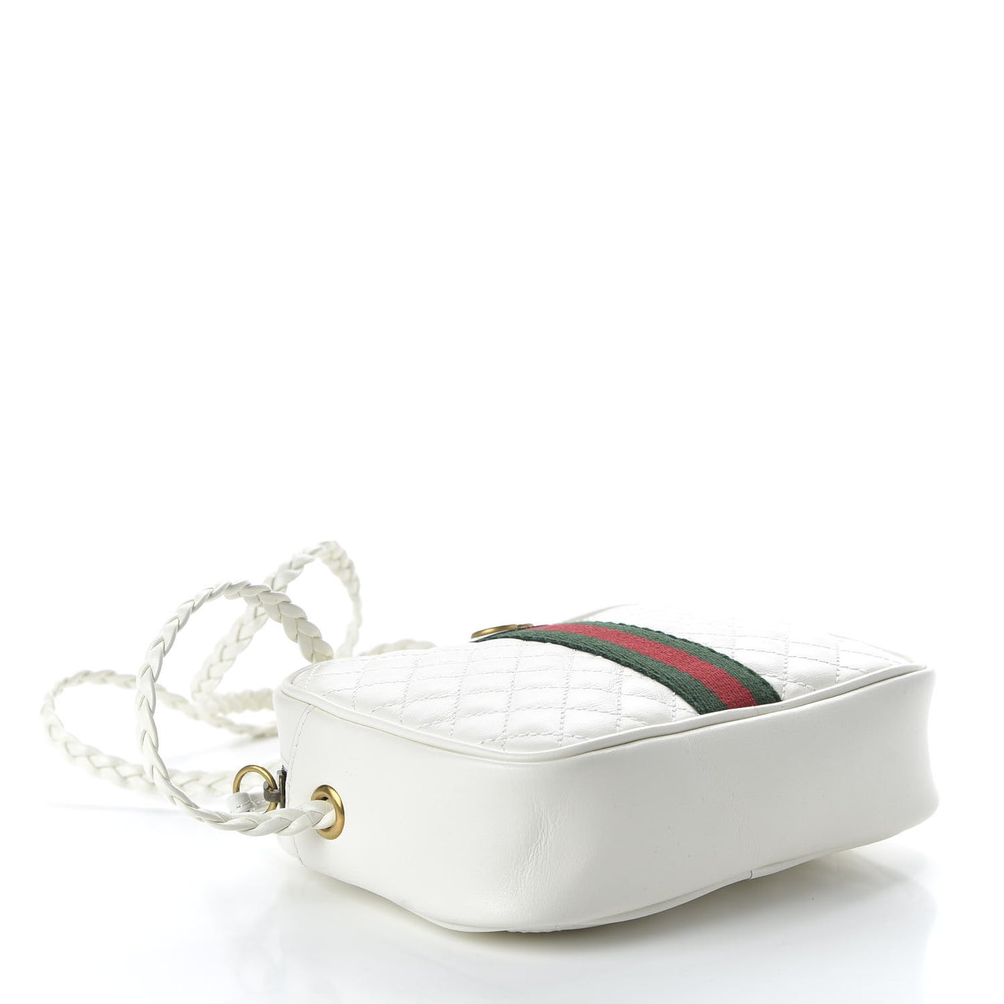 Calfskin Web Trapuntata Mini Shoulder Bag Off White
