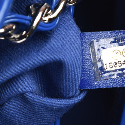 Chanel Patent Quilted Medium Just Mademoiselle Blue Fonce 7 of 10