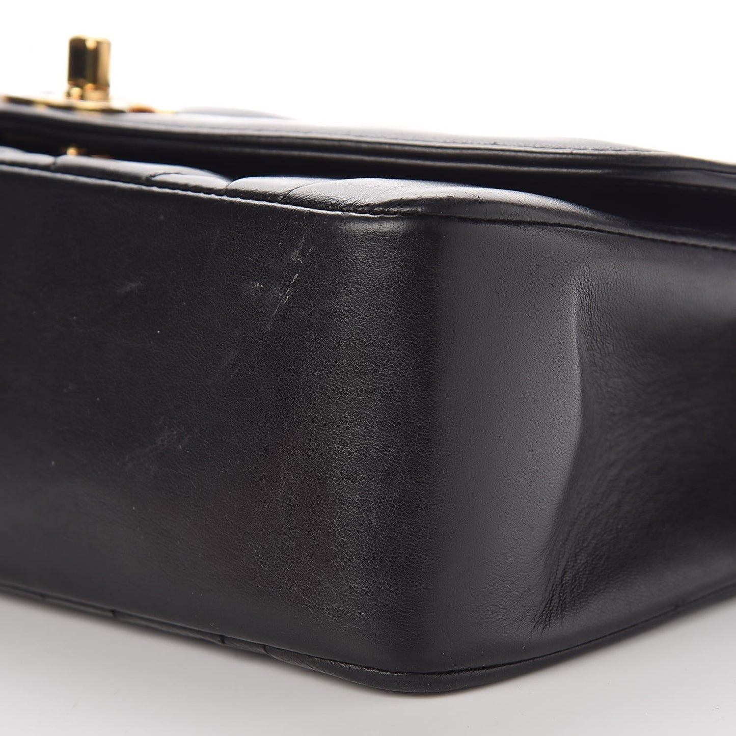 Lambskin Quilted Small Single Flap Black