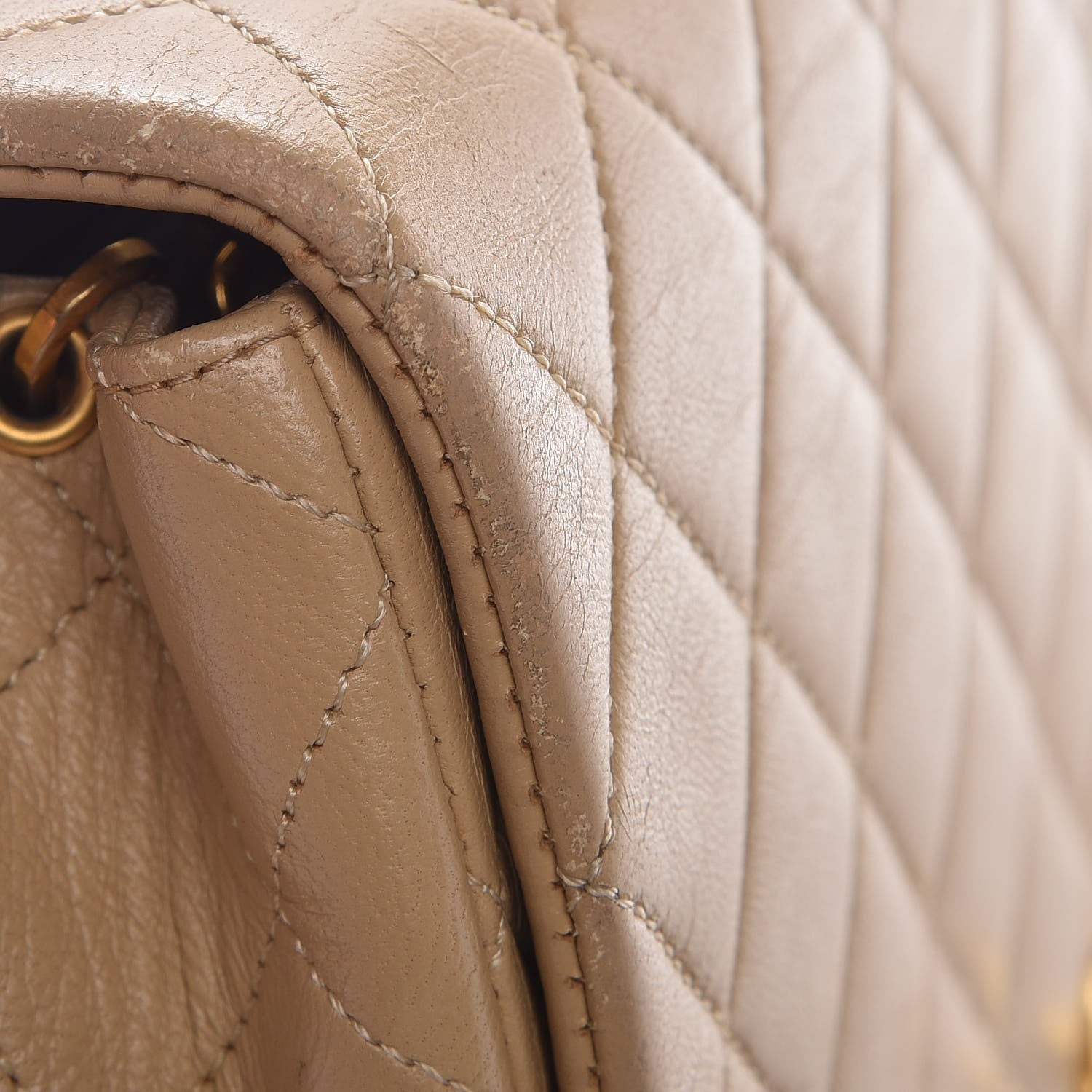 Chanel Lambskin Quilted Small Single Flap Beige 14 of 15