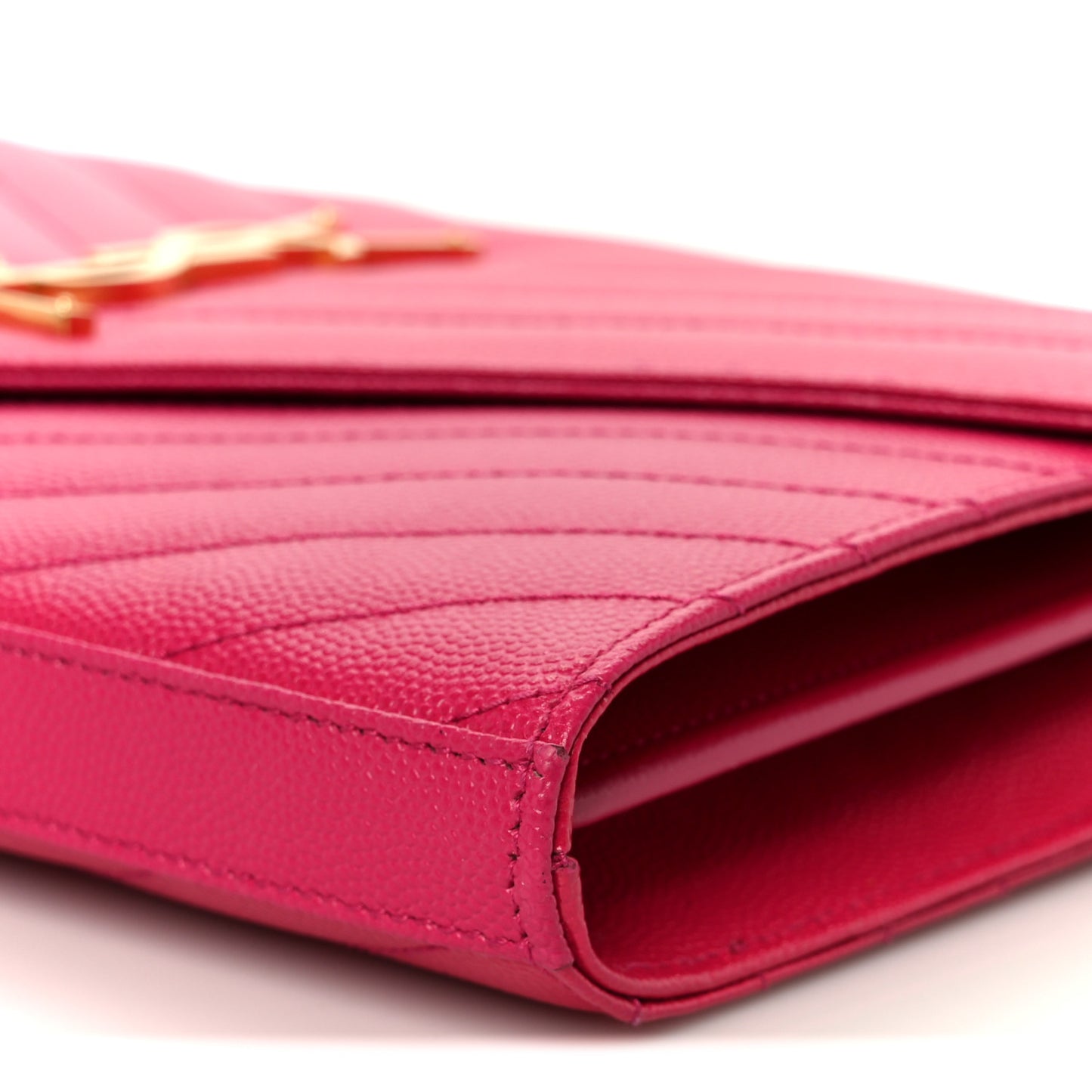 Grain De Poudre Matelasse Chevron Monogram Chain Wallet Bubblegum