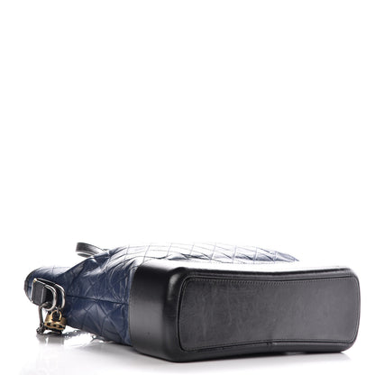 Chanel Aged Calfskin Quilted Large Gabrielle Shopping Tote Navy Black 4 of 11