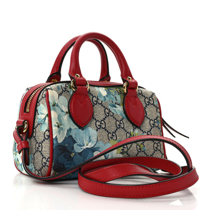 Gucci GG Supreme Monogram Blooms Mini Boston Navy Blue Hibiscus 3 of 16