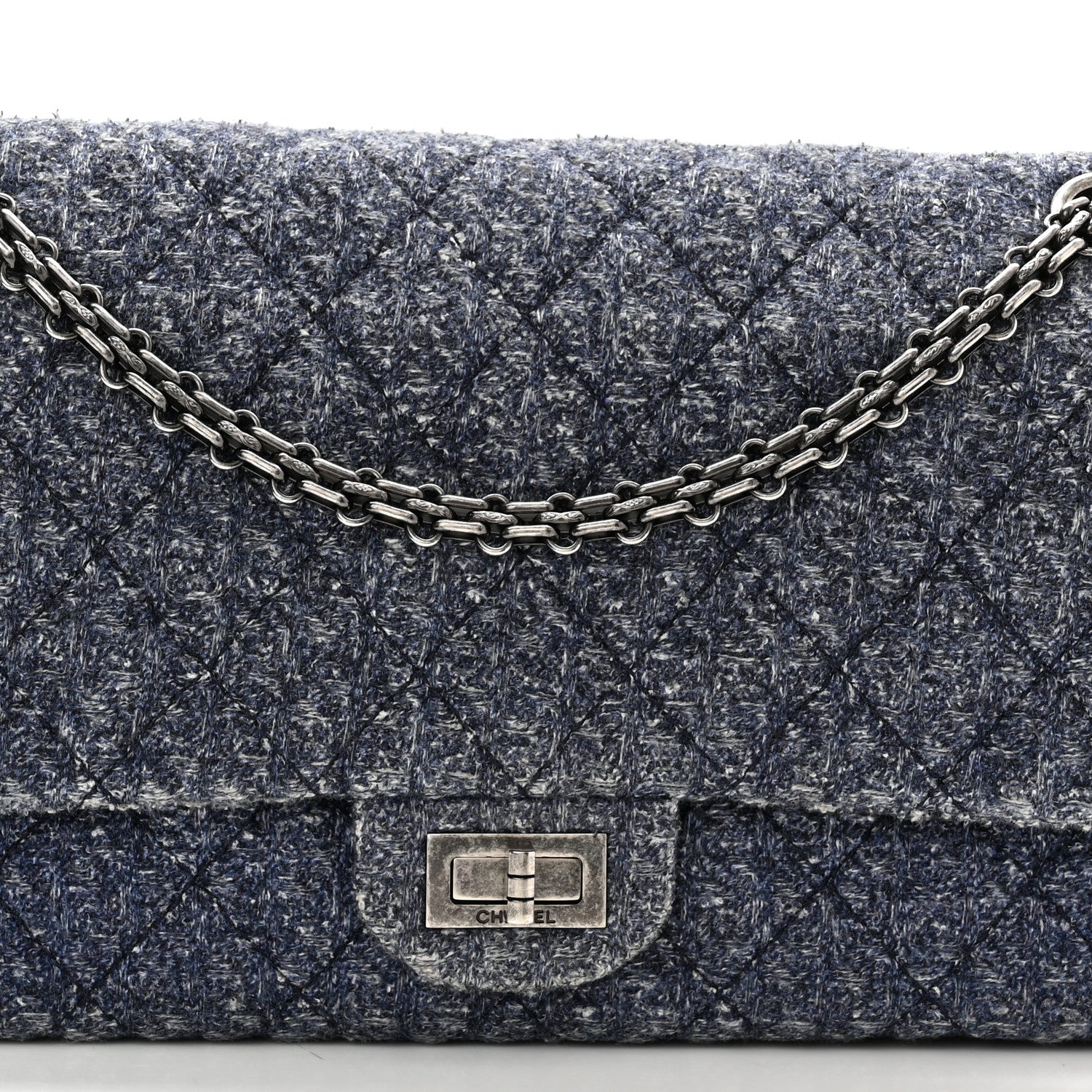 Chanel Tweed 2.55 Reissue 226 Flap Blue 8 of 11
