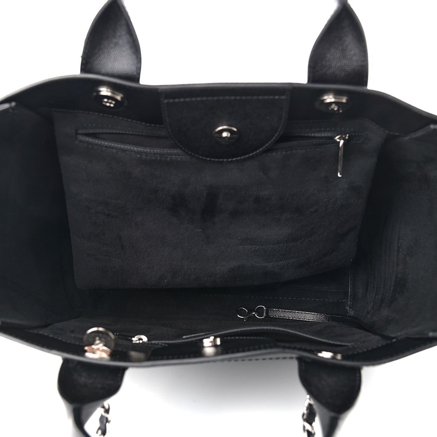 Caviar Small Studded Deauville Tote Black