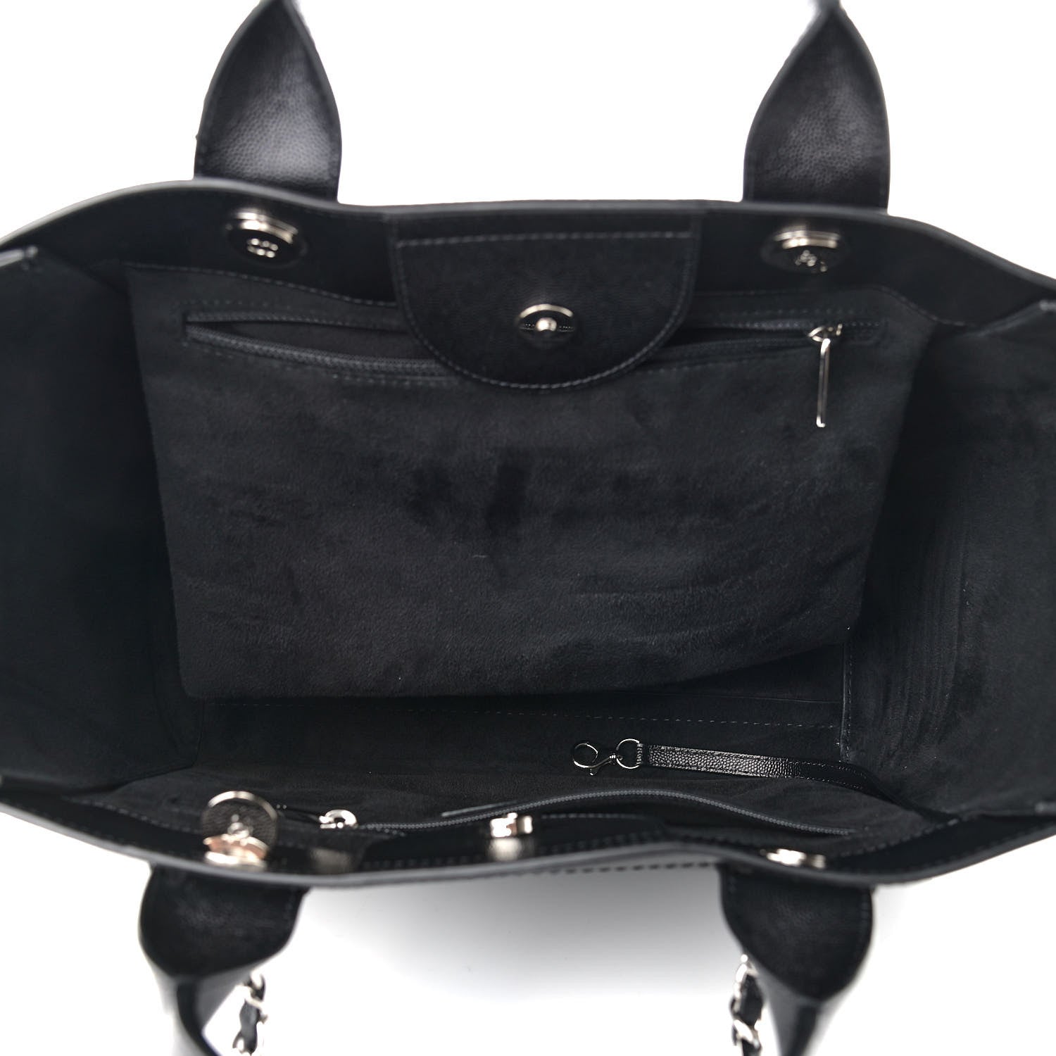 Chanel Caviar Small Studded Deauville Tote Black 5 of 9