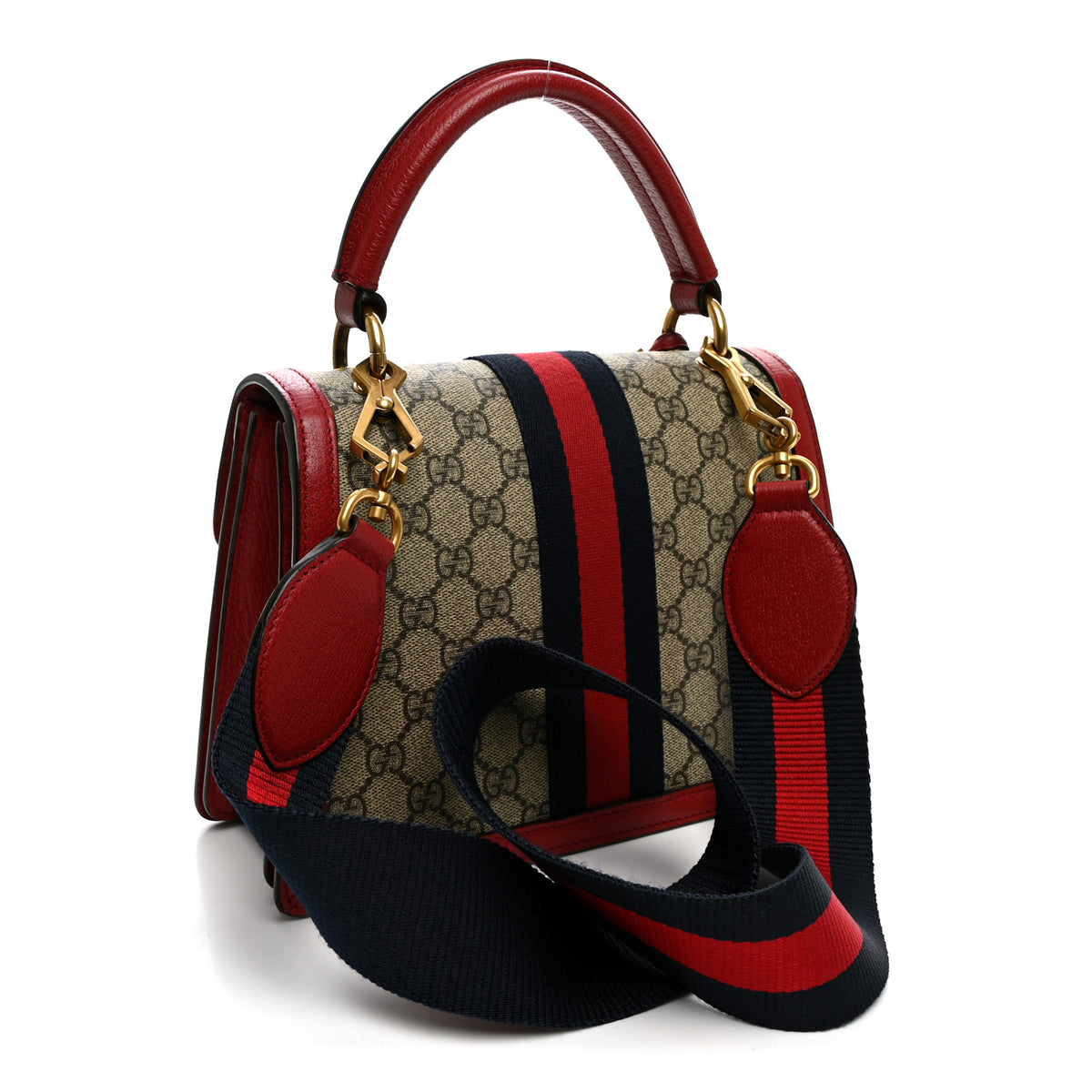 Gucci GG Supreme Monogram Small Queen Margaret Top Handle Bag Red 3 of 10