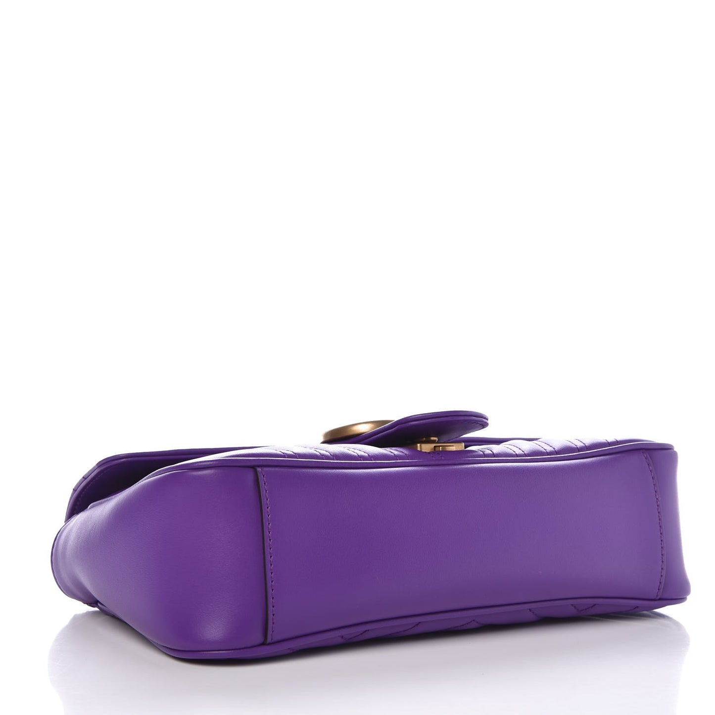 Calfskin Matelasse Small GG Marmont Shoulder Bag Shine Purple