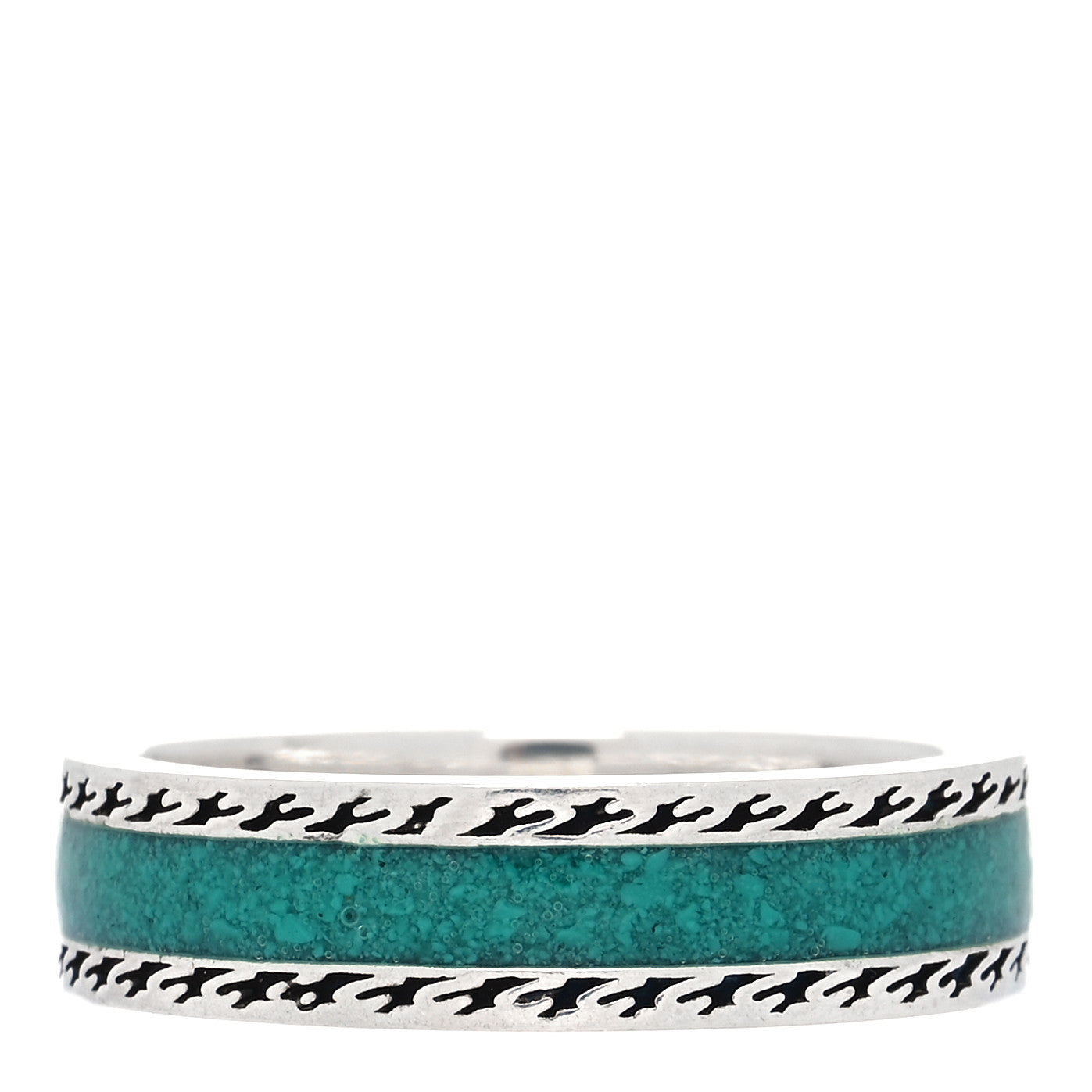 Gucci Sterling Silver Enamel Interlocking G Band 63 10.25 3 of 5