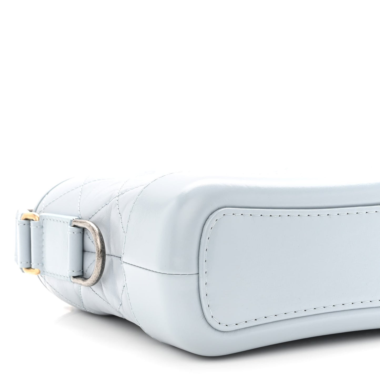 Aged Calfskin Quilted Small Gabrielle Hobo Light Blue