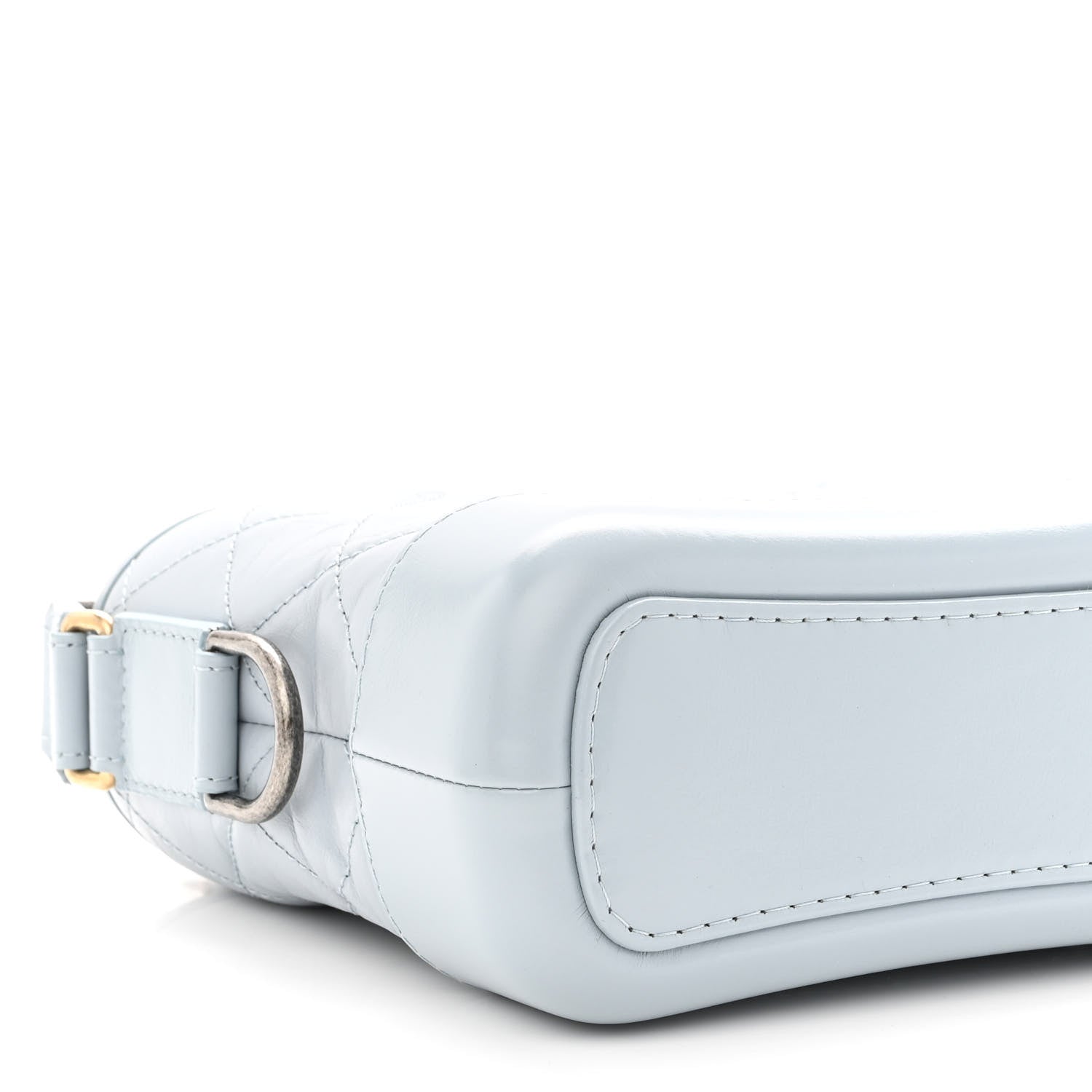 Chanel Aged Calfskin Quilted Small Gabrielle Hobo Light Blue 9 of 10