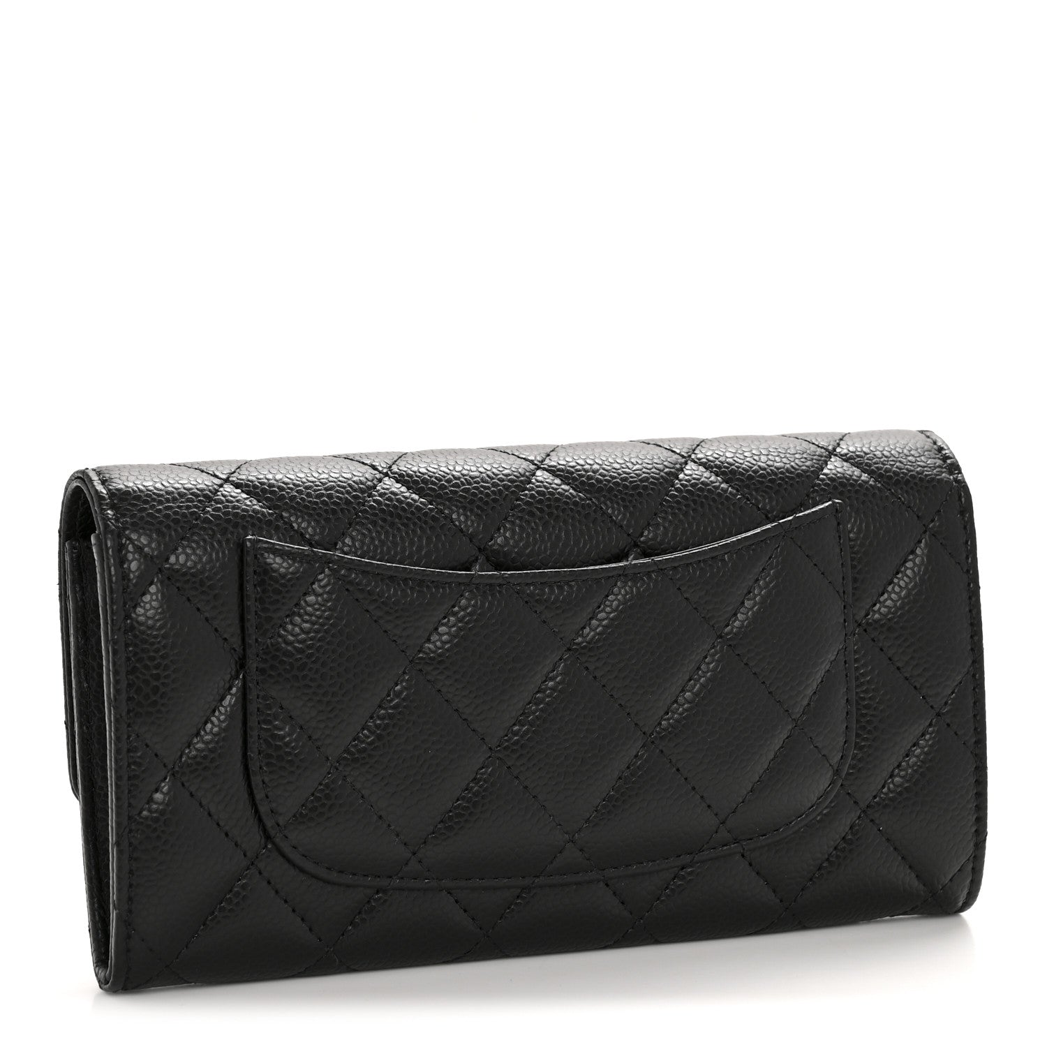 Chanel Caviar Quilted Large Gusset Flap Wallet Black 3 of 9