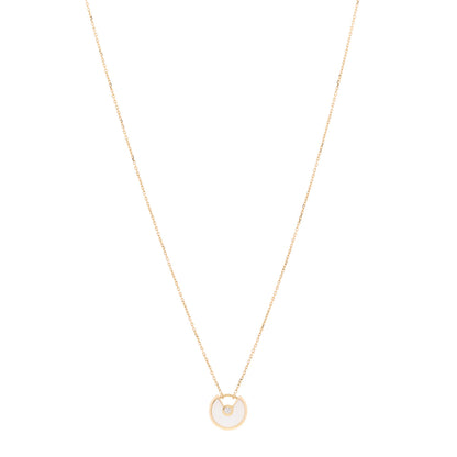 Cartier 18K Yellow Gold Diamond Mother of Pearl XS Amulette de Cartier Pendant Necklace 1 of 7