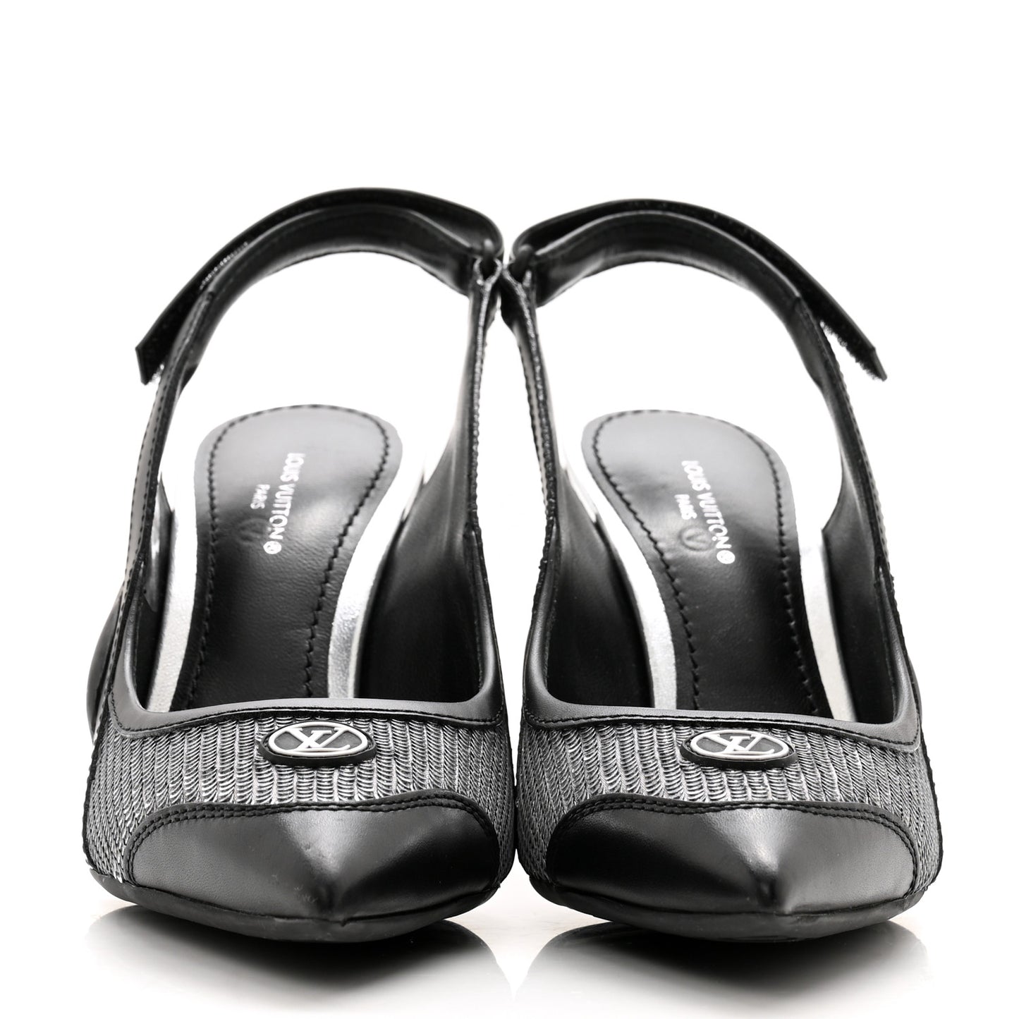 Calfskin Sequin Archlight Slingback Pumps 36 Black