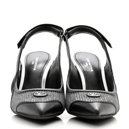 Louis Vuitton Calfskin Sequin Archlight Slingback Pumps 36 Black 2 of 10