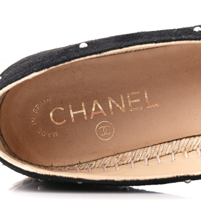 Chanel Suede Pearl CC Espadrilles 40 Black 9 of 10