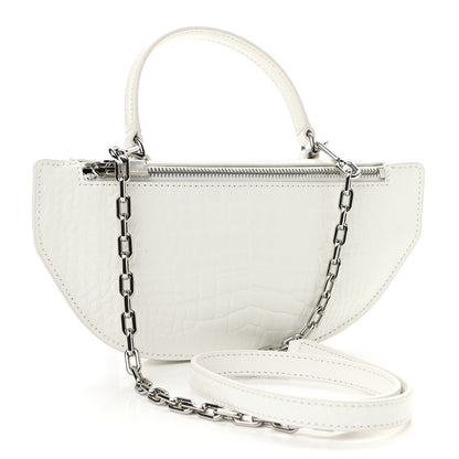 Alexander Wang Crocodile Embossed Patent Mini Top Handle Attica Belt Bag White 2 of 11