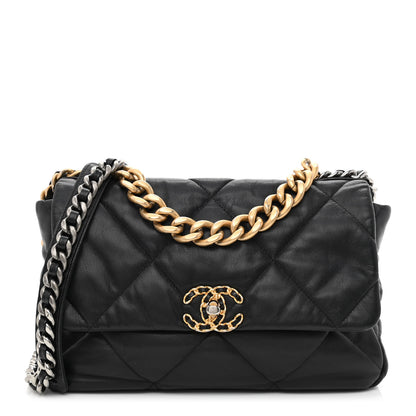 Chanel Lambskin Quilted Large Chanel 19 Flap Black 1 of 10