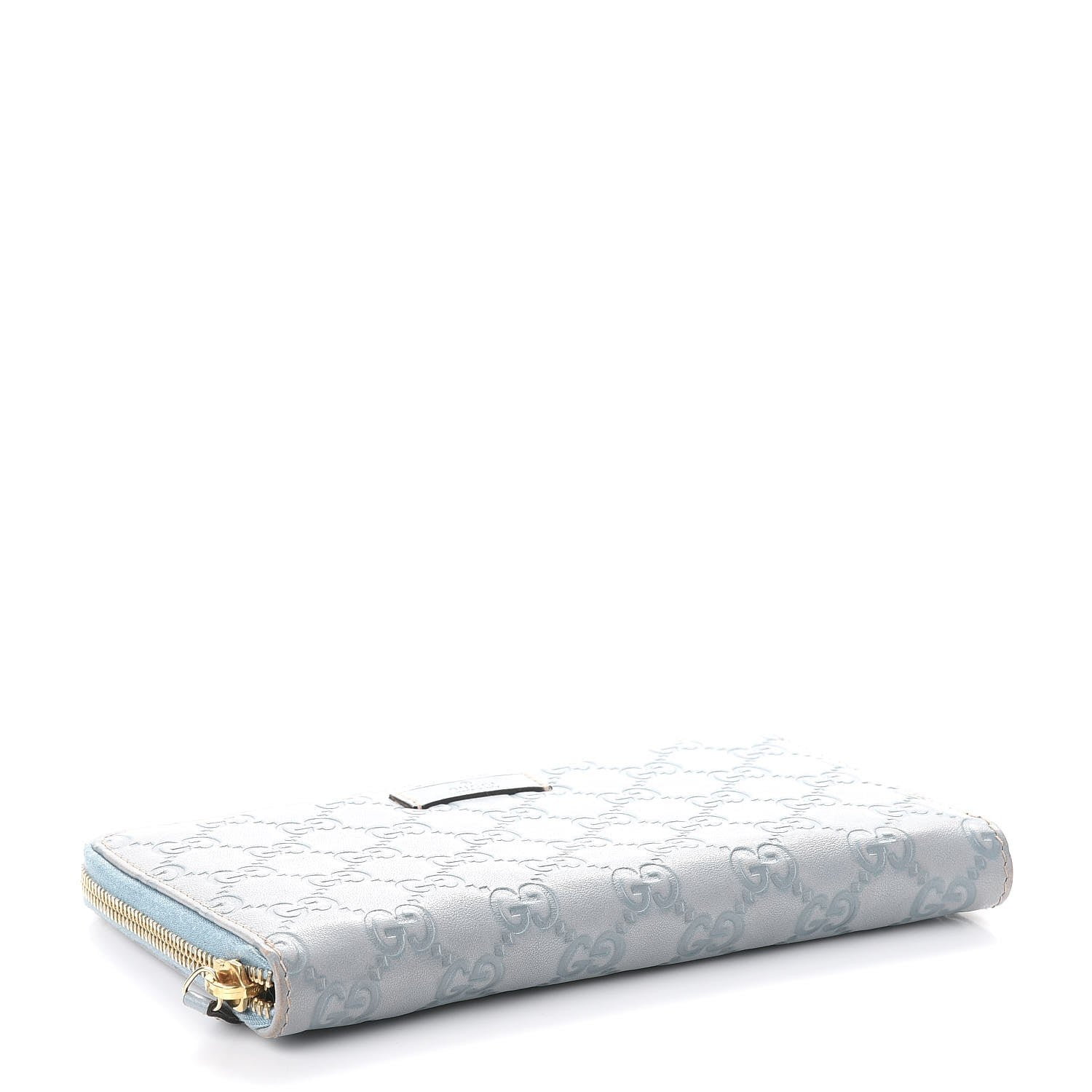 Gucci Guccissima Joy Zip Around Organizer Wallet Light Blue 4 of 13
