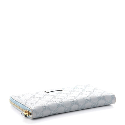 Gucci Guccissima Joy Zip Around Organizer Wallet Light Blue 4 of 13