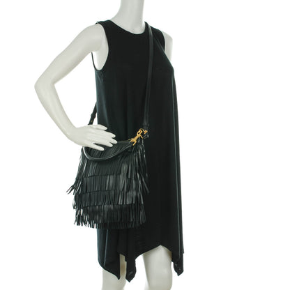 Saint Laurent Calfskin Small Emmanuelle Fringe Hobo Bag Black 2 of 7