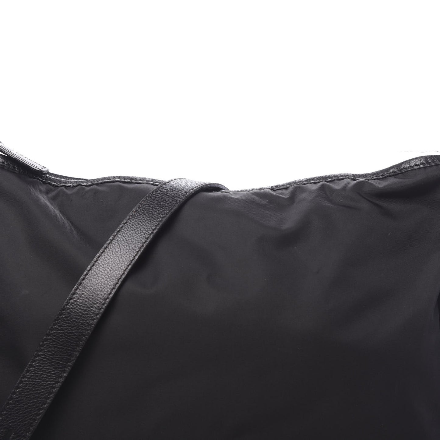 Nylon Flat Messenger Bag Black